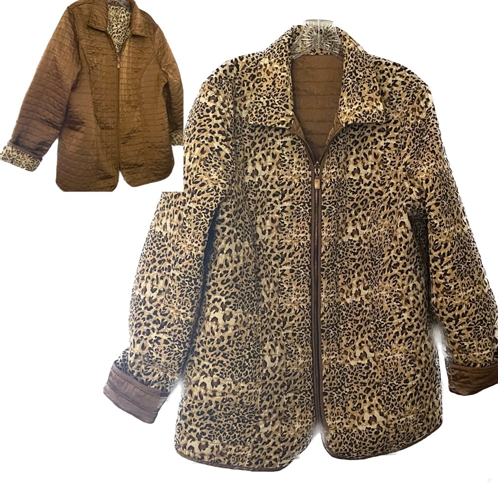 Leopard & Bronze Reversible Quilted Lightweight Jacket